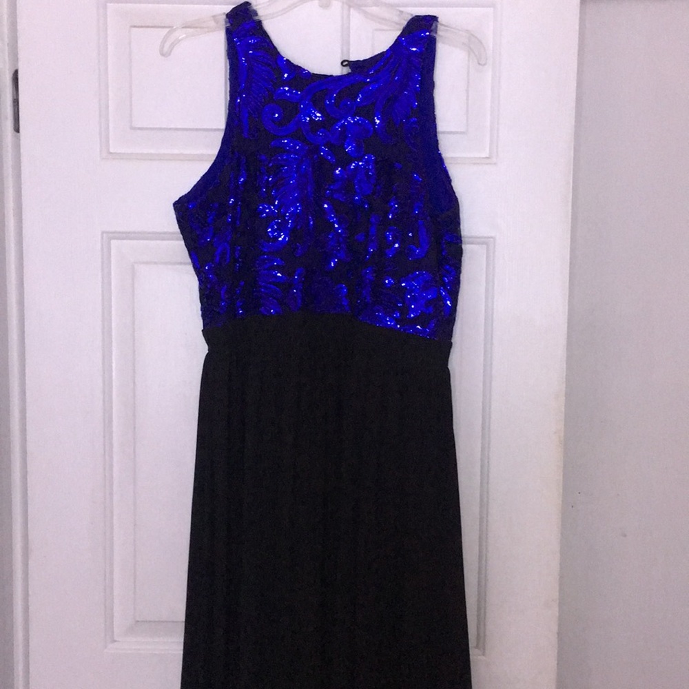Blue sequins long Dress